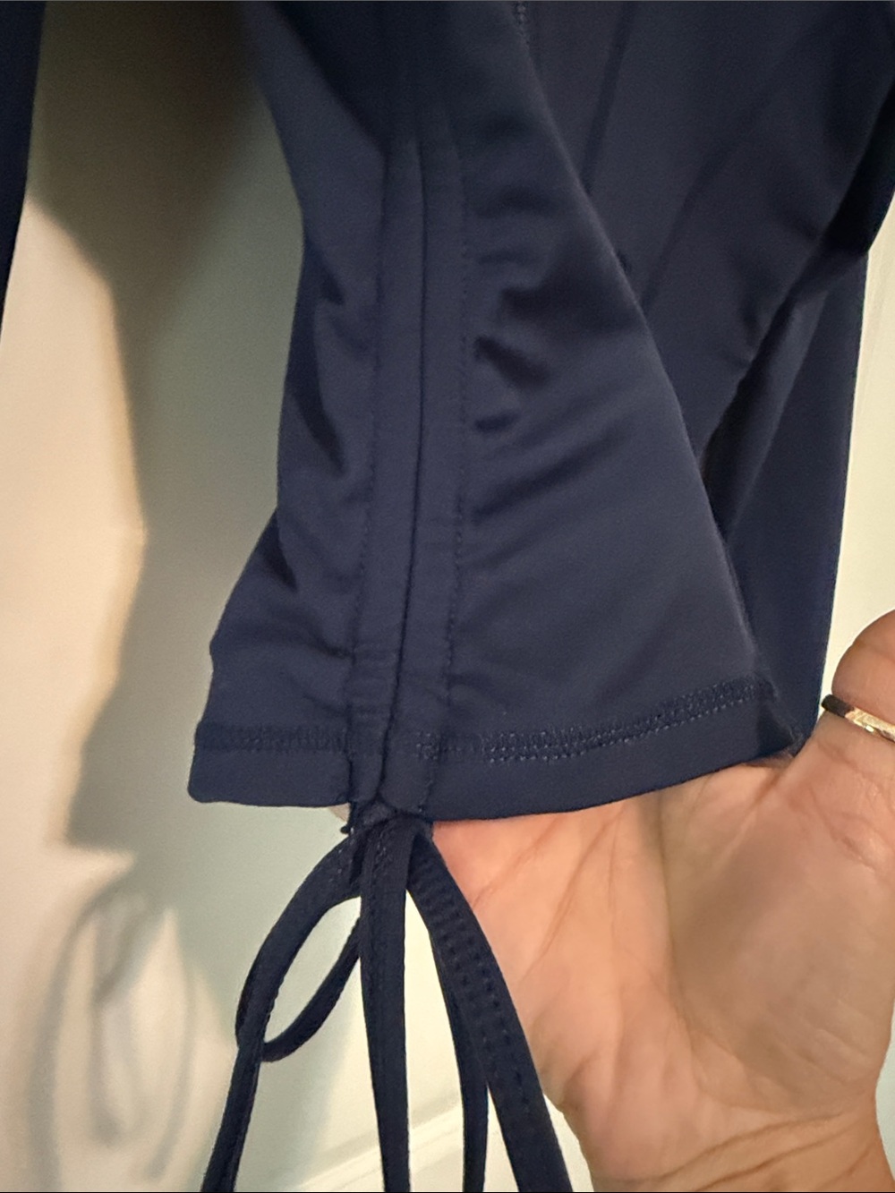 Women’s Pac Sun Navy Zip-Up Athletic Jacket with Drawcord Waist - Picture 4 of 5